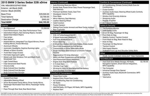 Jet Black 2015 BMW 328 i xDrive