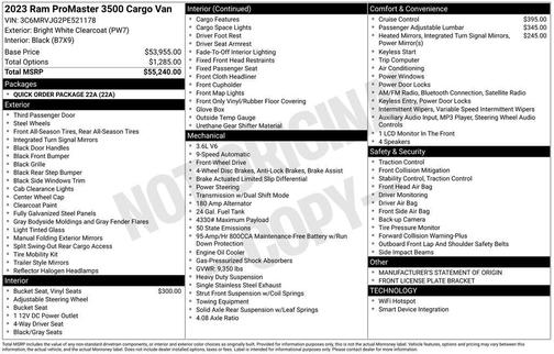 2023 RAM ProMaster 3500 High Roof