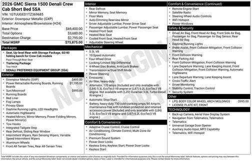 Metallic 2026 GMC Sierra 1500 Denali