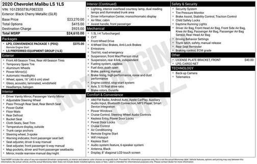 2020 Chevrolet Malibu 1LS