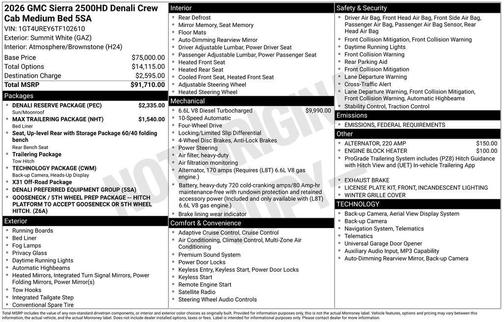 2026 GMC Sierra 2500 Denali