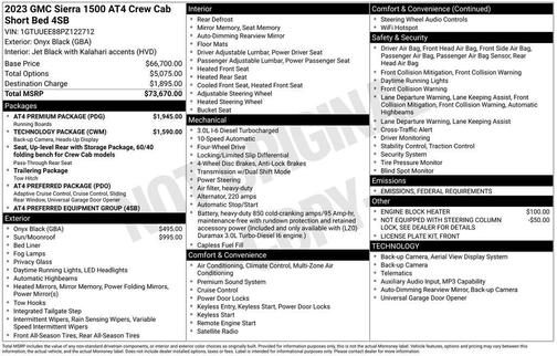 2023 GMC Sierra 1500 AT4