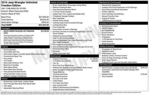 2016 Jeep Wrangler Unlimited Sport