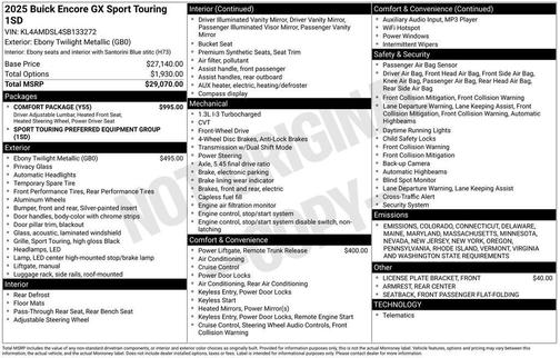 2025 Buick Encore GX Sport Touring