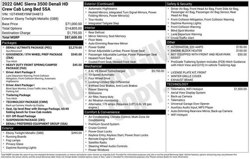 Ebony Twilight Metallic 2022 GMC Sierra 3500 Denali