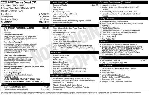 2026 GMC Terrain Denali