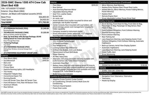 2026 GMC Sierra 1500 AT4