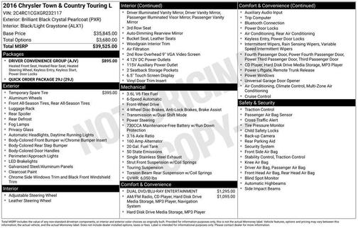 2016 Chrysler Town & Country Touring-L