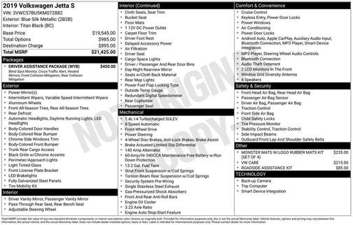 Silk Blue Metallic 2019 Volkswagen Jetta 1.4T S