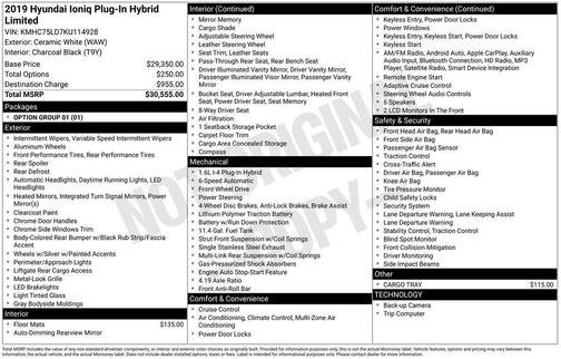 2019 Hyundai IONIQ Plug-In Hybrid Limited