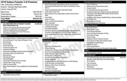 2018 Subaru Forester 2.5i Premium