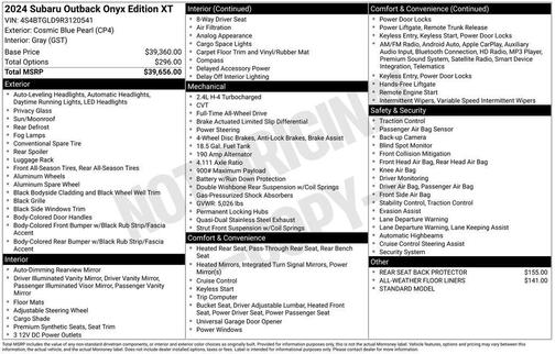 2024 Subaru Outback Onyx Edition XT