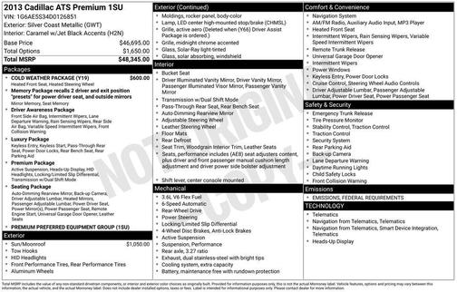 2013 Cadillac ATS 3.6L Premium