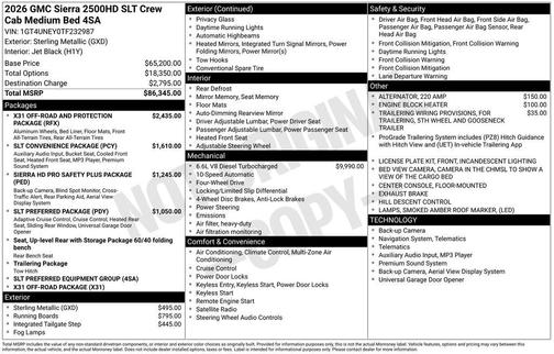 2026 GMC Sierra 2500 SLT