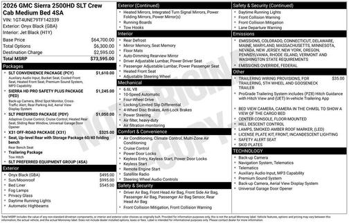 2026 GMC Sierra 2500 SLT