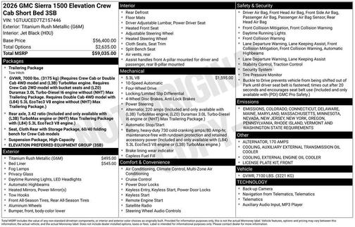 2026 GMC Sierra 1500 Elevation
