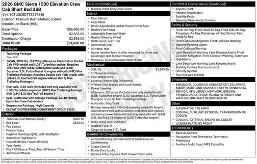 2026 GMC Sierra 1500 Elevation
