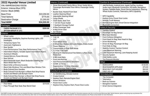 2022 Hyundai VENUE Limited