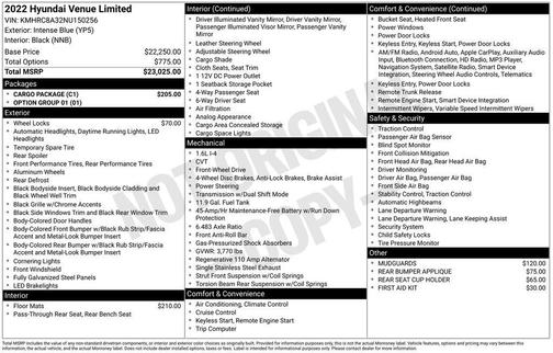 2022 Hyundai VENUE Limited