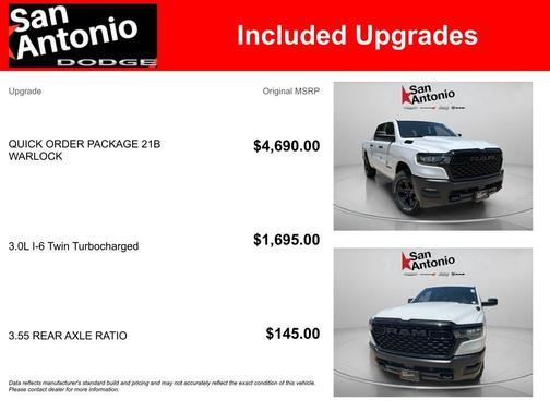 Bright White Clearcoat 2026 RAM 1500 Warlock Crew Cab 4x4 5'7' Box