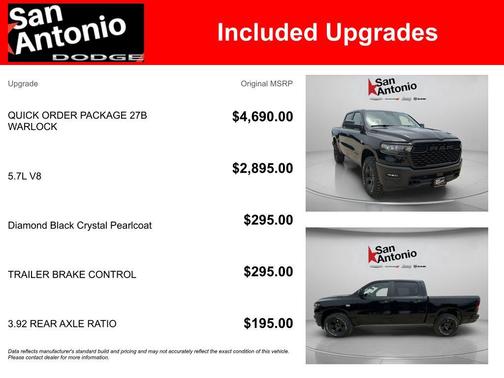 Diamond Black Crystal Pearlcoat 2026 RAM 1500 Warlock Crew Cab 4x4 5'7' Box