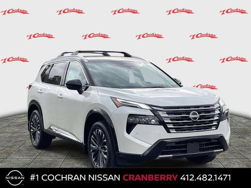 Everest White Pearl/Super Black 2026 Nissan Rogue Platinum