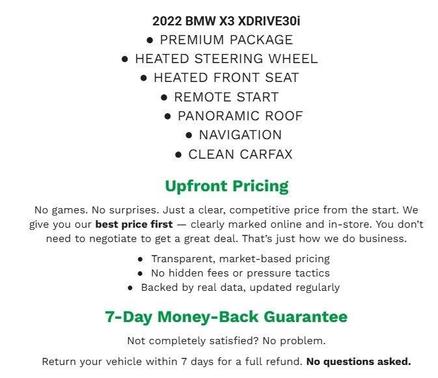 2022 BMW X3 xDrive30i