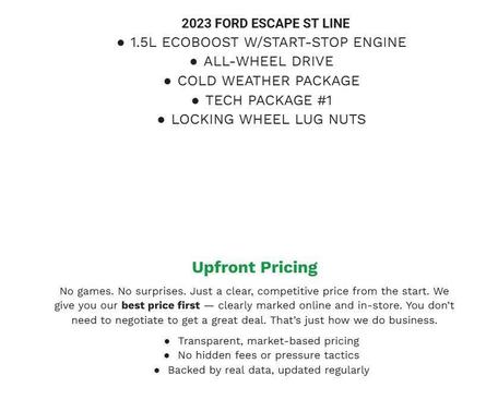 Agate Black Metallic 2023 Ford Escape ST-Line