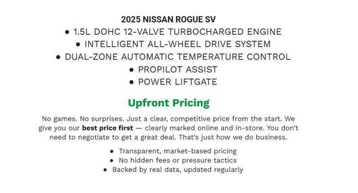 Brilliant Silver Metallic 2025 Nissan Rogue SV