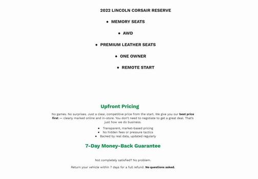 2022 Lincoln Corsair Reserve