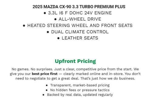 Sonic Silver 2025 Mazda CX-90 3.3 Turbo Premium Plus