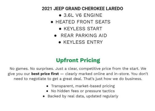 Bright White 2021 Jeep Grand Cherokee Laredo