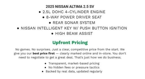 2025 Nissan Altima SV FWD