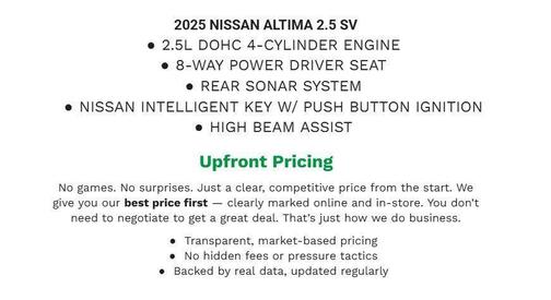 2025 Nissan Altima SV FWD