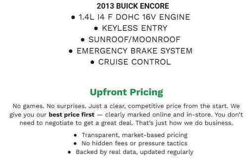 White Pearl Tricoat 2013 Buick Encore Convenience