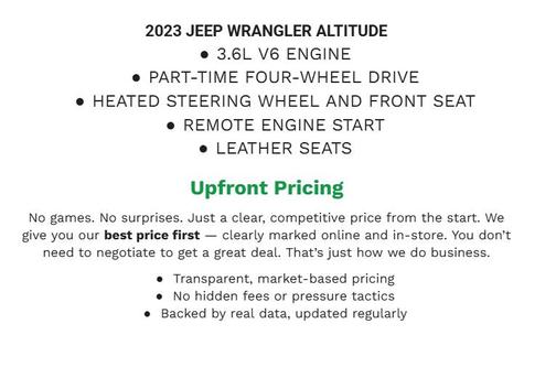 Black Clearcoat 2023 Jeep Wrangler 4-Door High Altitude 4x4