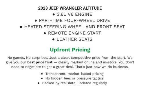 Black Clearcoat 2023 Jeep Wrangler 4-Door High Altitude 4x4
