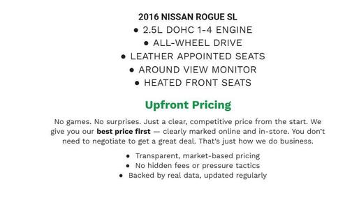 Pearl White 2016 Nissan Rogue SL