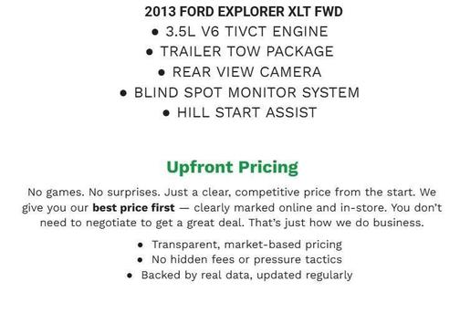 WHITE PLATINUM MET TRI-COAT 2013 Ford Explorer XLT
