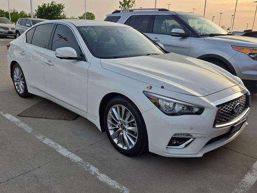 Pure White 2021 INFINITI Q50 3.0t LUXE