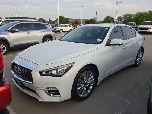 Pure White 2021 INFINITI Q50 3.0t LUXE