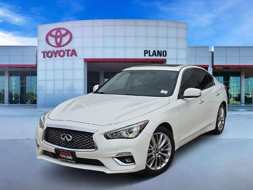 Pure White 2021 INFINITI Q50 3.0t LUXE