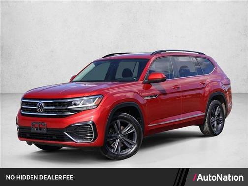 Aurora Red Metallic 2021 Volkswagen Atlas 3.6L SE w/Technology