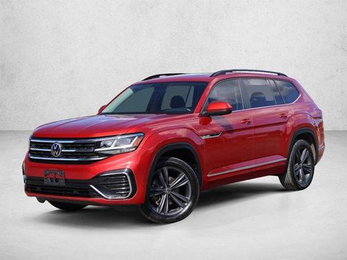 Aurora Red Metallic 2021 Volkswagen Atlas 3.6L SE w/Technology