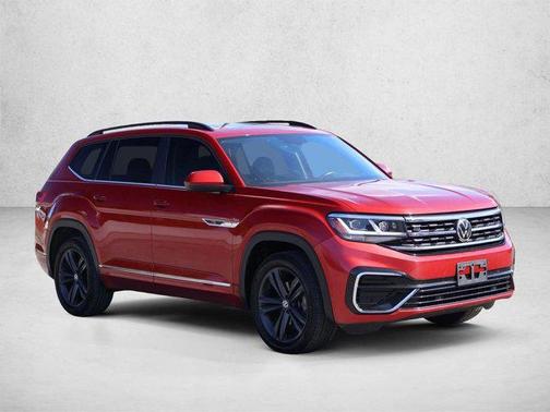 Aurora Red Metallic 2021 Volkswagen Atlas 3.6L SE w/Technology
