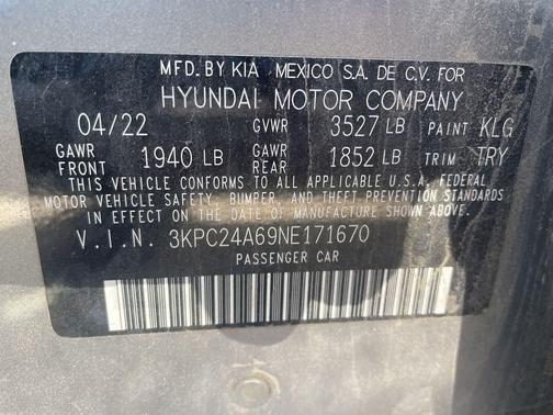 Forge Gray 2022 Hyundai Accent SE