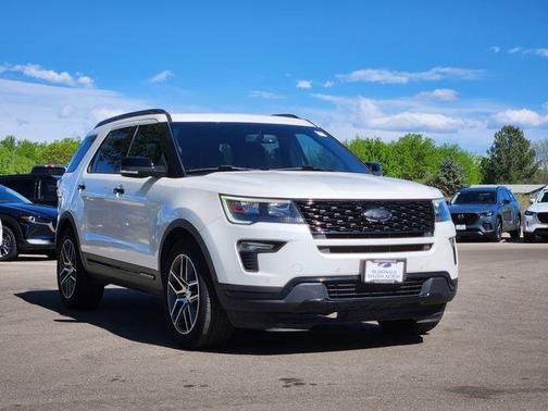 White Platinum Clearcoat Metallic 2019 Ford Explorer sport