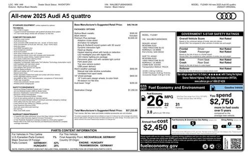 2025 Audi A5 2.0T quattro Premium