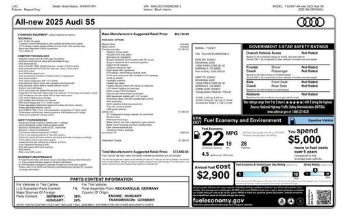 2025 Audi S5 3.0T quattro Premium