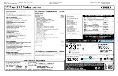 Black 2026 Audi A6 Base